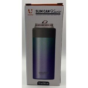 Asobu Slim Can Vacuum Insulated Stainless Steel Cold Energy Drink Kuzie 12oz ￼